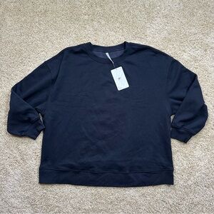 Fabletics Alina Crewneck Sweatshirt Black‎ Oversized NWT Size 1X